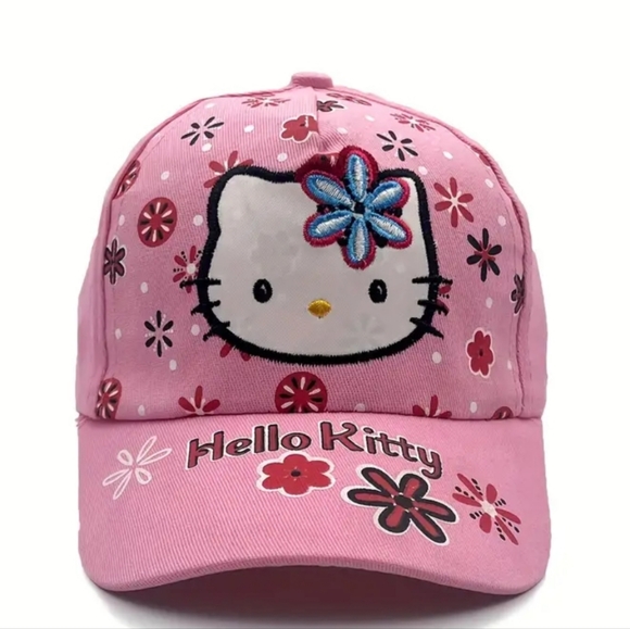 New dark pink kids Sanrio Hello Kitty cat baseball cap hat - Picture 1 of 2
